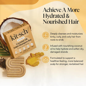 Kitsch shampoo bar close-up texture highlighting creamy lather potential and moisture