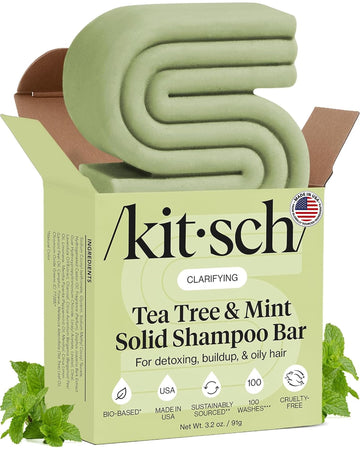 Kitsch front packaging of shampoo bar showing product and brand benefit