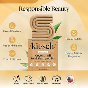 Kitsch shampoo bar in shower styling showing easy application and detangling
