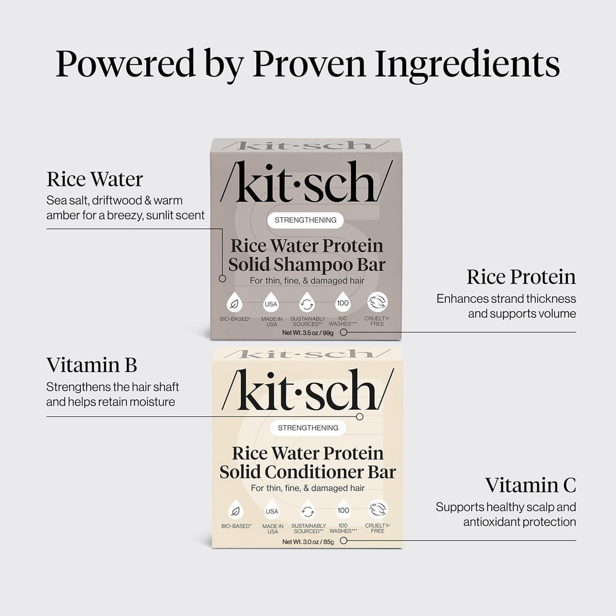 Kitsch shampoo bar producing lather for effective, sulfate-free cleanse