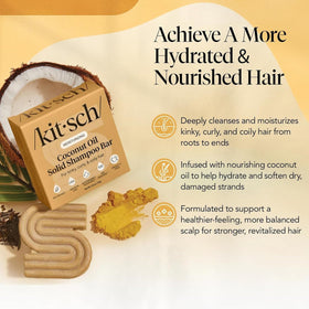 Kitsch shampoo bar texture close-up highlighting creamy moisturizing formula