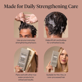 Kitsch shampoo in shower on shelf suggesting daily routine use
