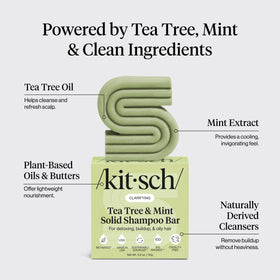 Kitsch shampoo bar producing lather for effective build-up removal
