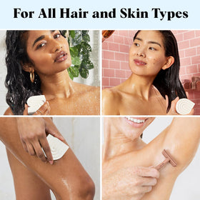 Kitsch conditioner bar used to shave leg demonstrating smooth glide and moisturizing result