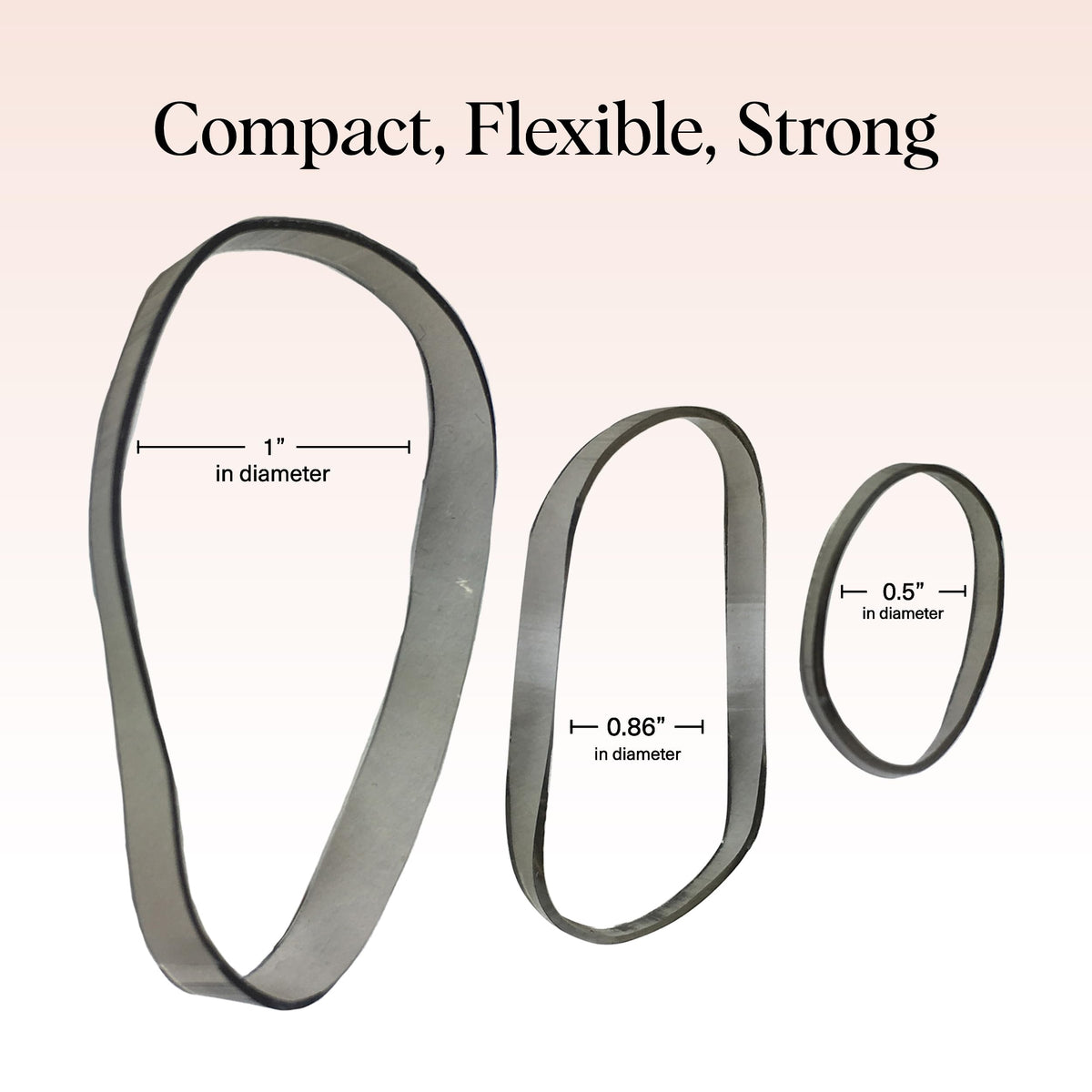 Kitsch elastics next to a coin for size comparison and scale