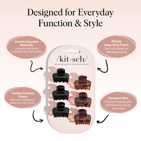 kitsch clip holding bangs in place demonstrating no-pull comfort benefit