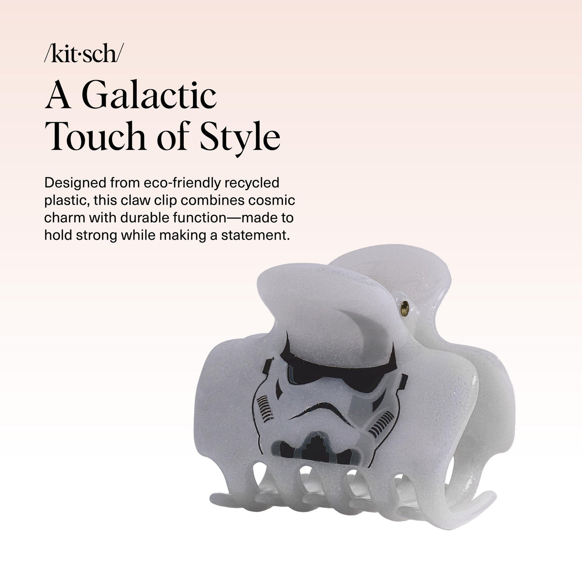 Kitsch Stormtrooper glitter close-up showing shimmering finish and texture