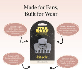 Kitsch Stormtrooper worn in half-up hairstyle showing secure hold