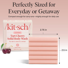 Kitsch soap held in hand showing compact 4 oz size