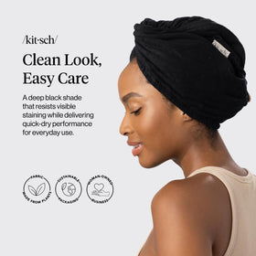 Kitsch close-up of microfiber texture highlighting gentle fibers that reduce frizz