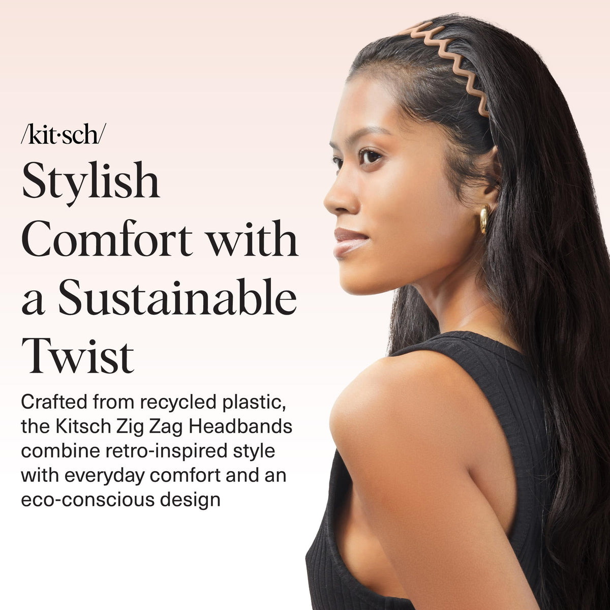 Kitsch close-up of headband texture, showing smooth finish and comfort