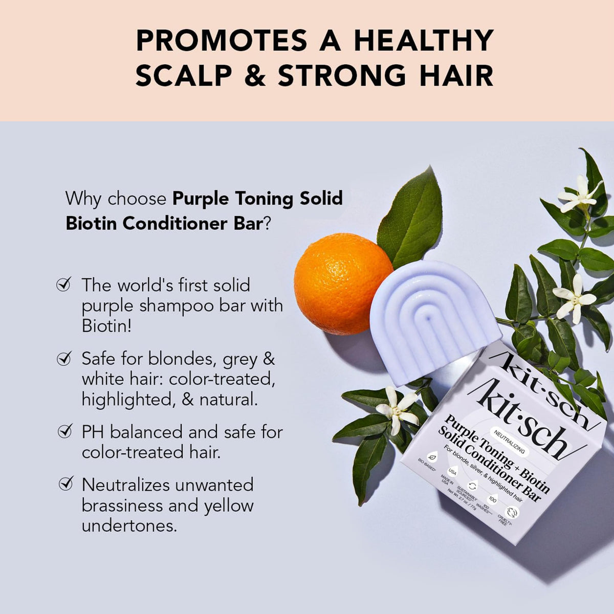 Kitsch creamy lather from conditioner bar demonstrating conditioning and shine benefit