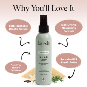 kitsch mist on hair adding visible texture and soft, touchable volume
