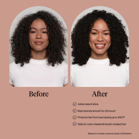 Kitsch lightweight serum on hand illustrating non-greasy finish and shine