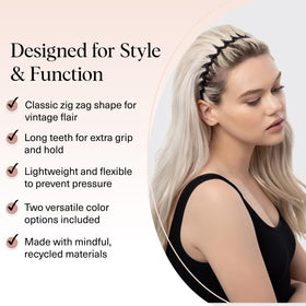 Kitsch tortoise headband texture detail adding warm visual interest