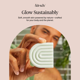Kitsch travel-ready packaging in a toiletry bag emphasizing plastic-free convenience
