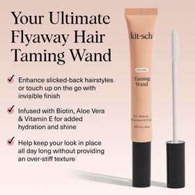 Kitsch travel size wand inside purse showing portable styling benefit