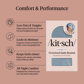 Kitsch bonnet interior with adjustable ties showing secure customizable fit
