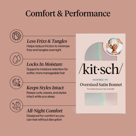 Kitsch bonnet long ties displayed to customize secure, nonrestrictive fit