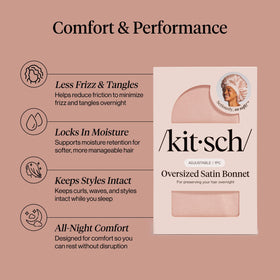Kitsch bonnet adjustable tie detail offering a customizable secure fit