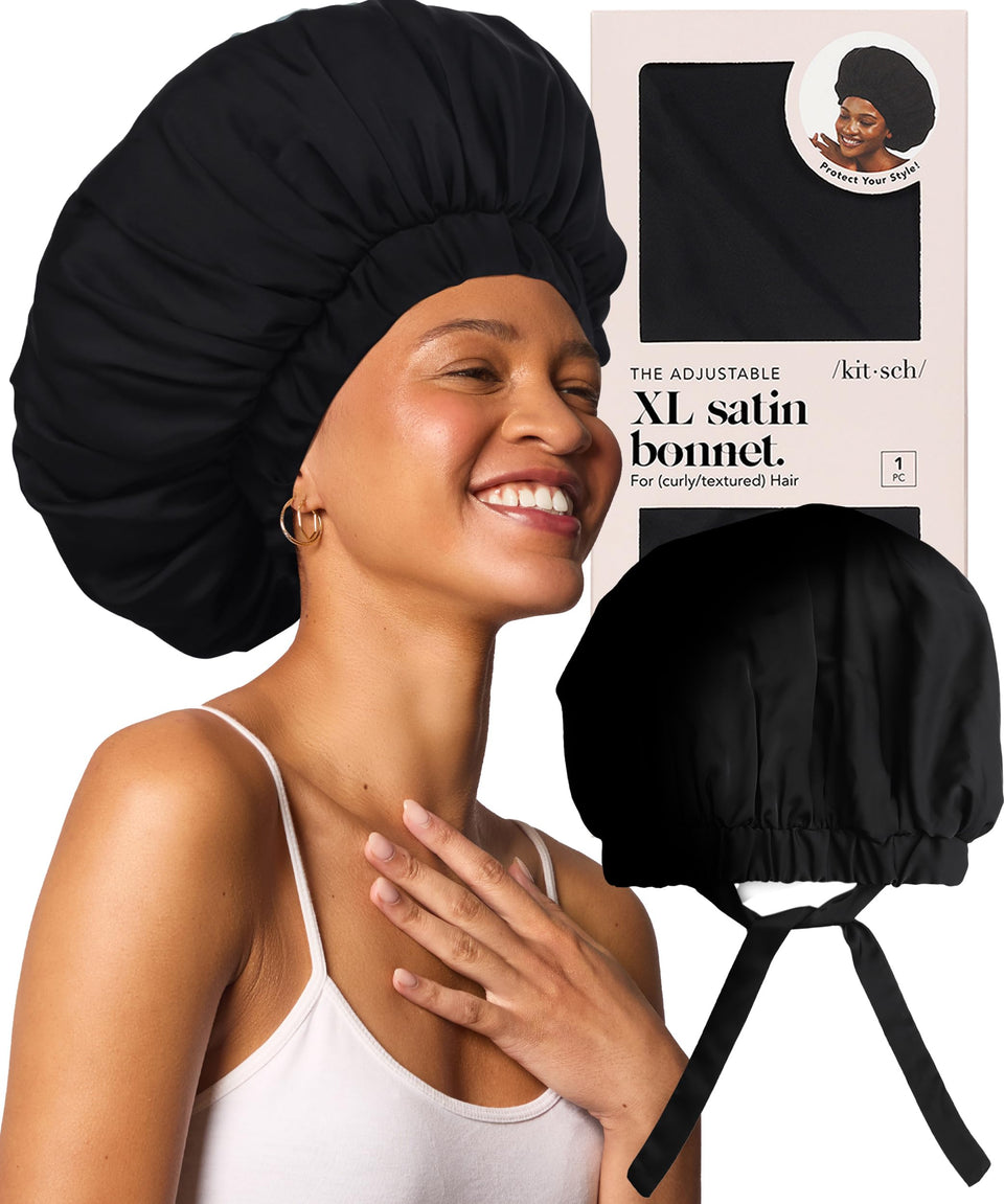 Kitsch bonnet front view showing roomy fit and sleek satin finish