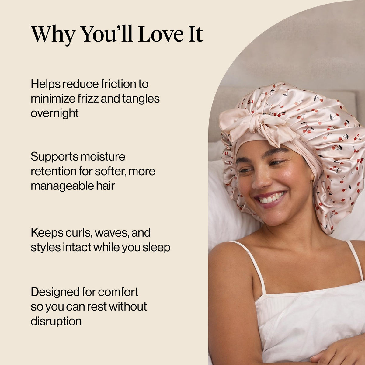 Kitsch bonnet covering heatless curlers preserving shape overnight