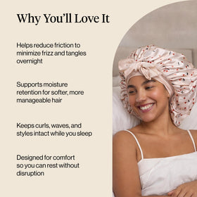 Kitsch bonnet covering heatless curlers preserving shape overnight