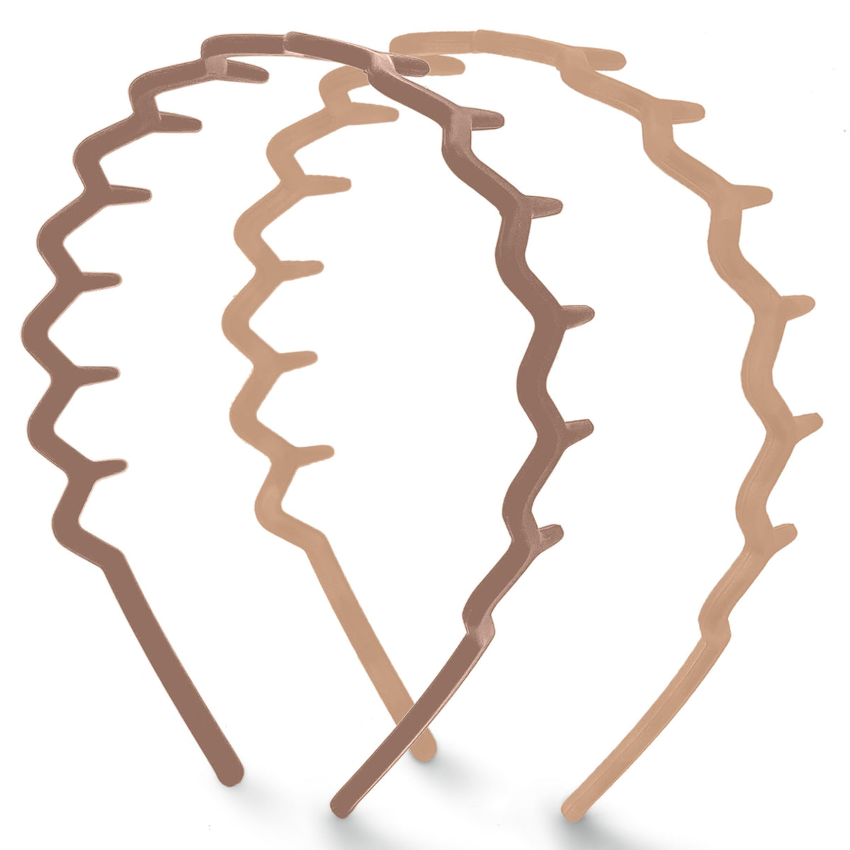 Kitsch front view showing neutral zig zag headbands, tidy styling benefit