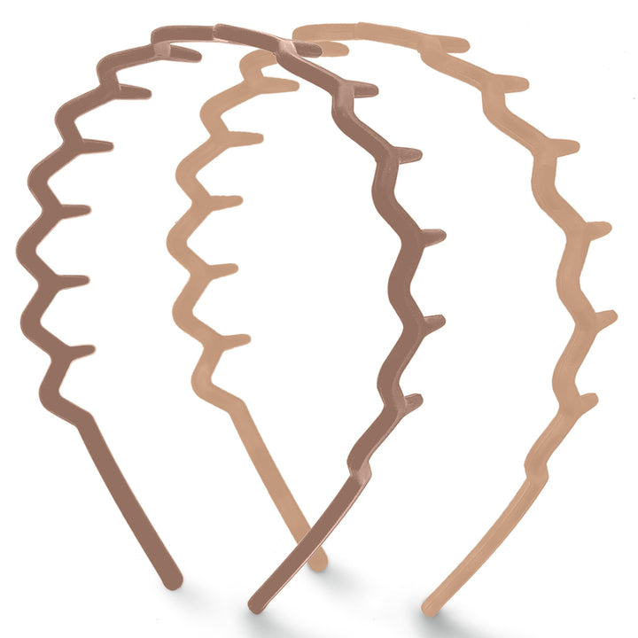 Kitsch front view showing neutral zig zag headbands, tidy styling benefit
