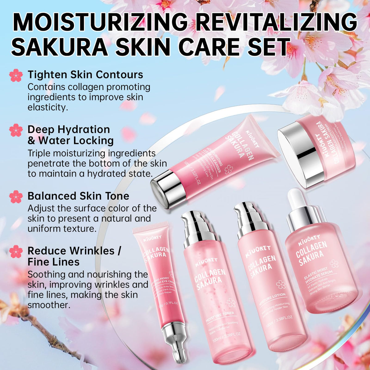 KIUORET cleanser pump detail highlighting gentle cleansing and easy use