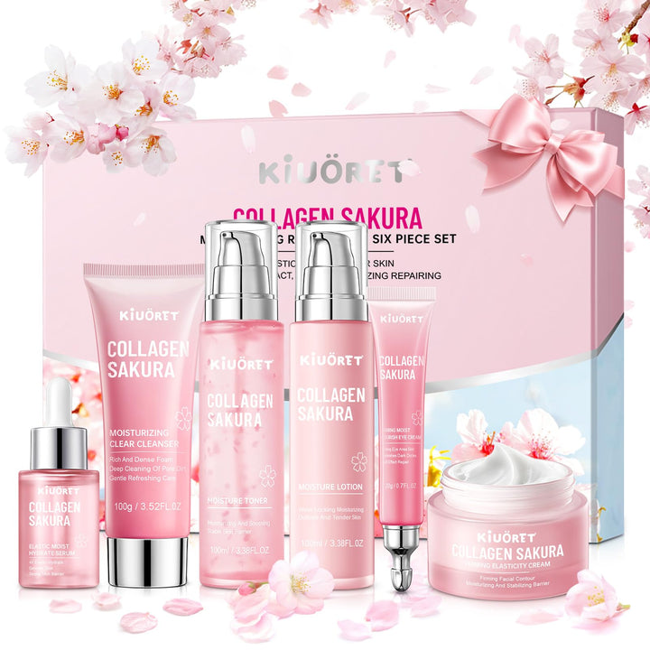 KIUORET front packaging showing full sakura kit and clear routine benefits