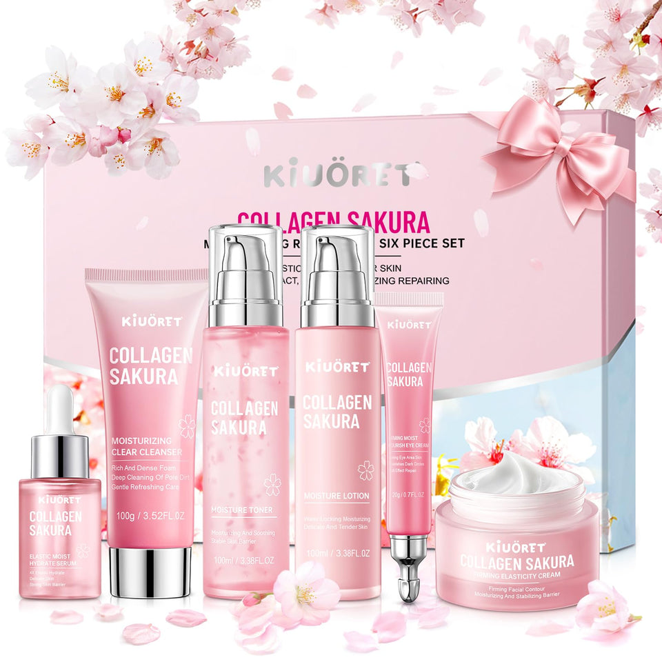 KIUORET front packaging showing full sakura kit and clear routine benefits