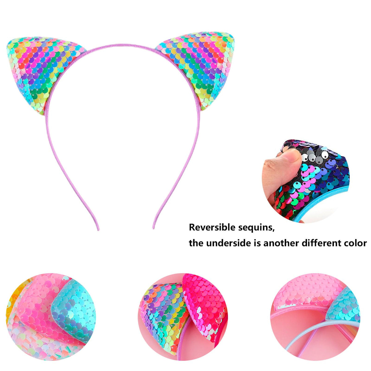 KIUSOWAYD headband worn by model at a party, adds playful cosplay sparkle