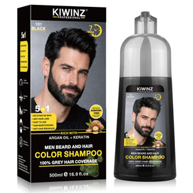 Kiwinz Professional black shampoo front packaging showing clear product branding and benefit