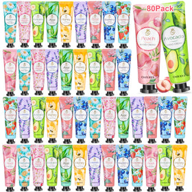 KIYTARBOO front packaging showing 80 mini hand creams and scent mix benefits