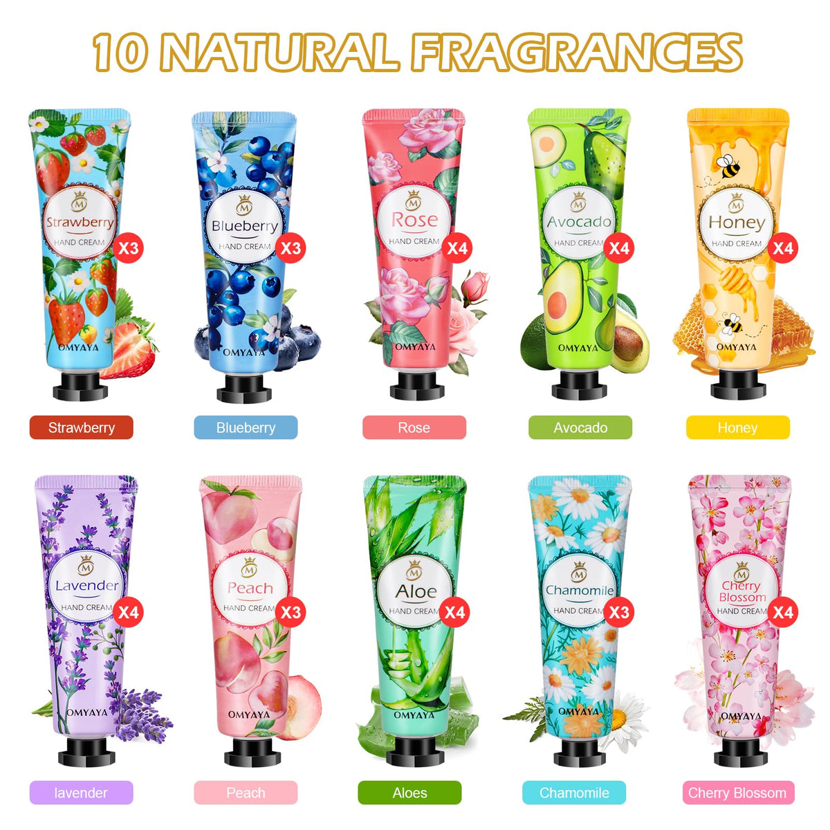 KIYTARBOO variety of 10 scented tubes displayed, easy scent selection