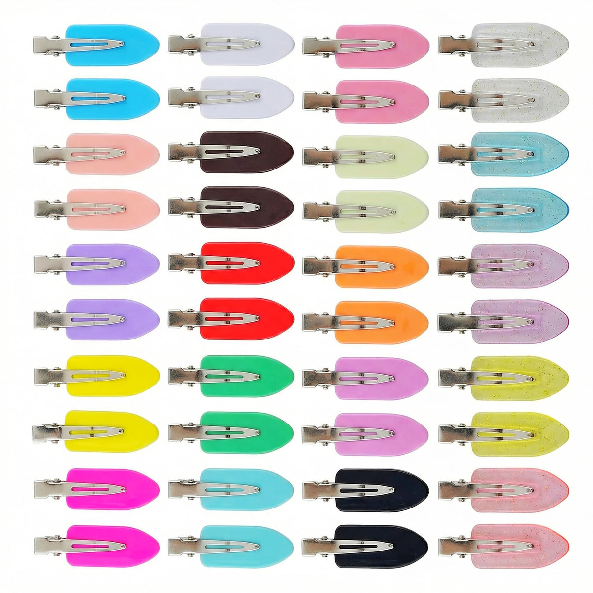 KJML DIY front packaging of 40 creaseless hair clips shows multicolor convenience