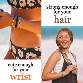 K'lani close-up texture of elastic bands, soft finish prevents snagging