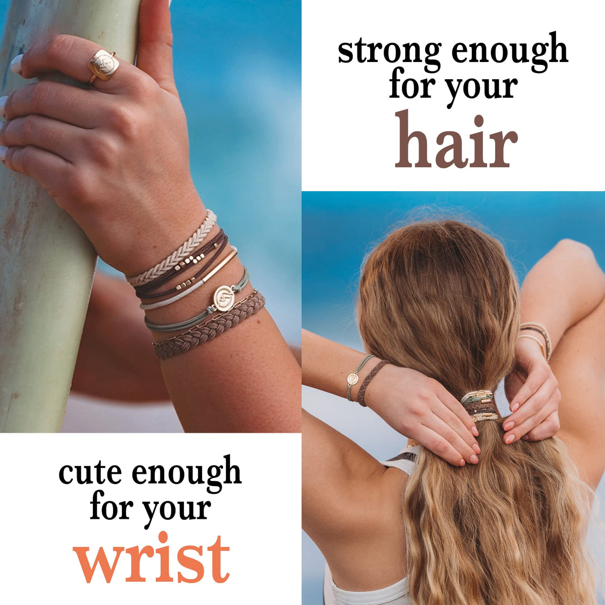 K'lani close-up of elastic weave texture showing durable soft loops for gentle hair grip