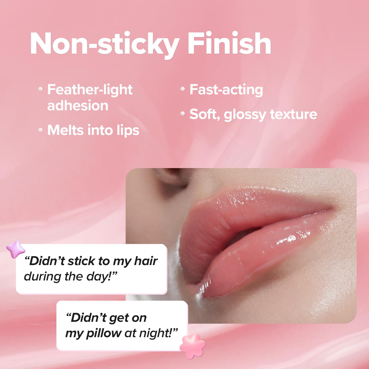 KLAVUU applying lip mask to lips showing soothing application and softening benefit