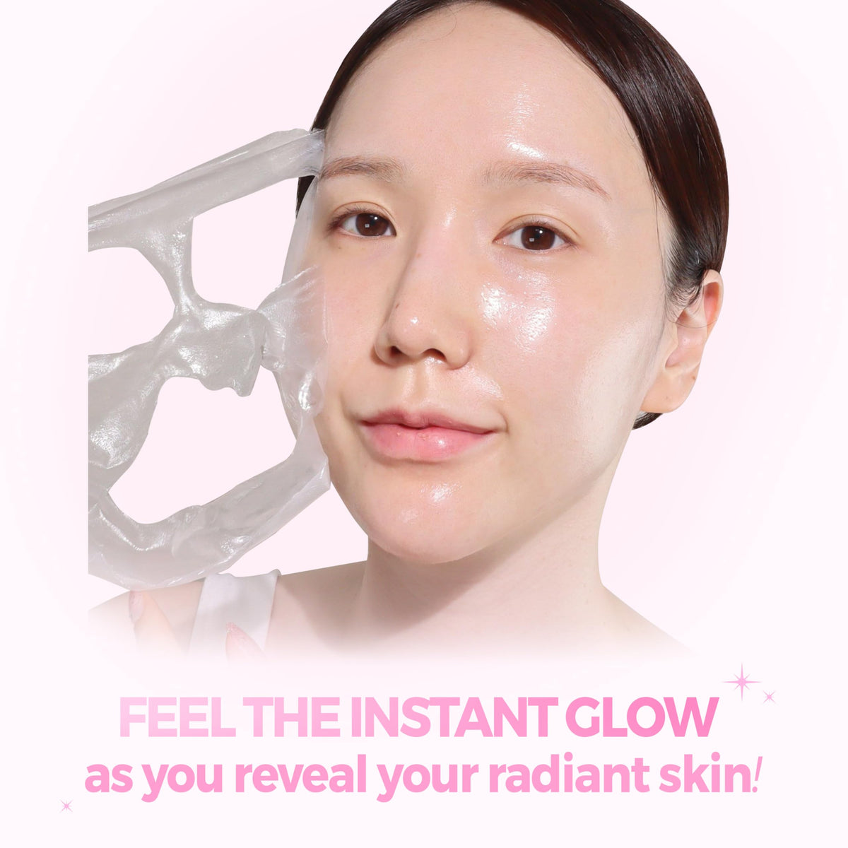 KLAVUU being peeled off a cheek showing exfoliation and softer skin result
