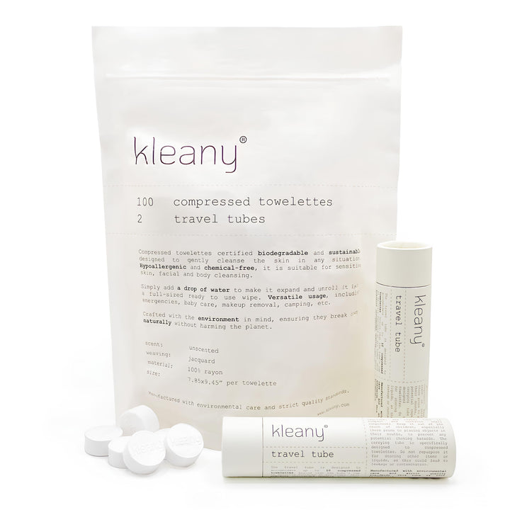 Kleany front packaging showing compact box and quantity benefit