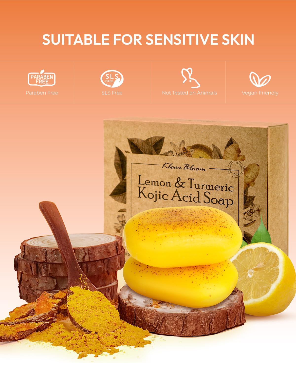 KlearBloom stacked bars in hand to show 105g size and convenient four-pack