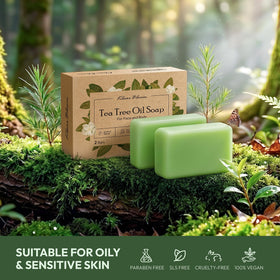 KlearBloom soap bar in shower setting illustrating refreshing daily cleanse