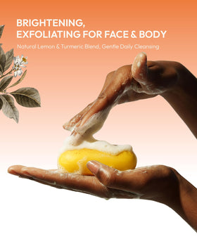 KlearBloom close-up of soap texture with almond particles for gentle exfoliation