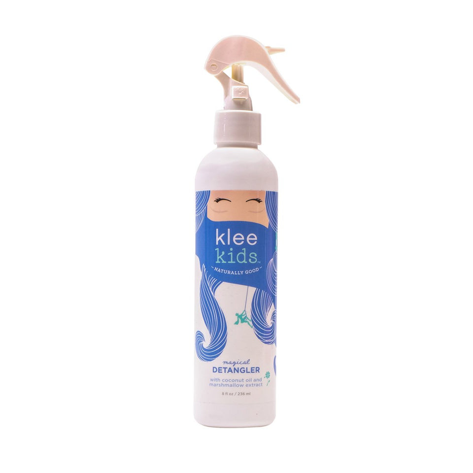 Klee Naturals detangler front bottle showing label and benefits
