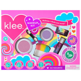 Klee Naturals front packaging showing the kid-friendly makeup kit and safe ingredients
