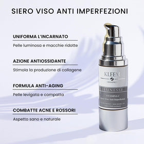 illustrative before-and-after skin tone comparison suggesting brighter looking skin with Kleem Organics