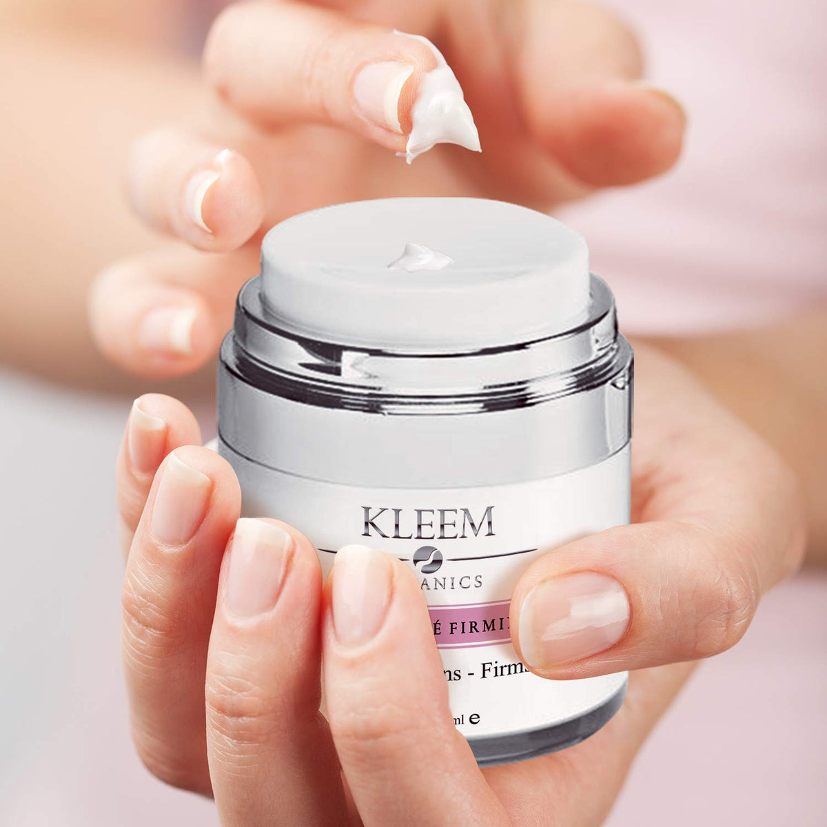 Kleem Organics open jar label detail highlighting ingredient clarity