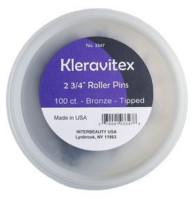 Kleravitex bronze tub front view showing 100 pins and resealable container benefit